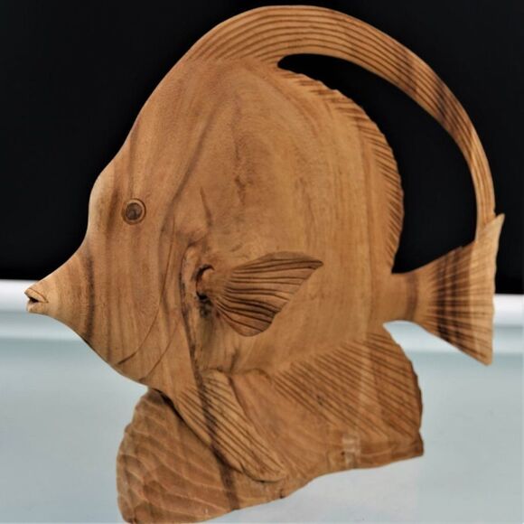 Tropical Oceanic Fish Wood Carved Aquatic Home - Picture 12 of 12